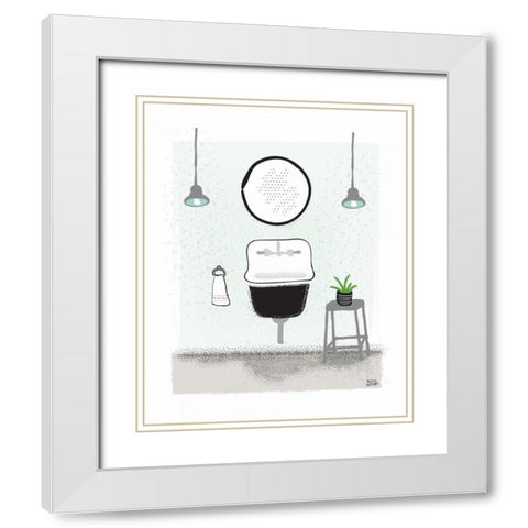 Bold Bath II Neutral White Modern Wood Framed Art Print with Double Matting by Averinos, Melissa