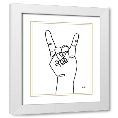 Happy Hands II White Modern Wood Framed Art Print with Double Matting by Hershey, Moira