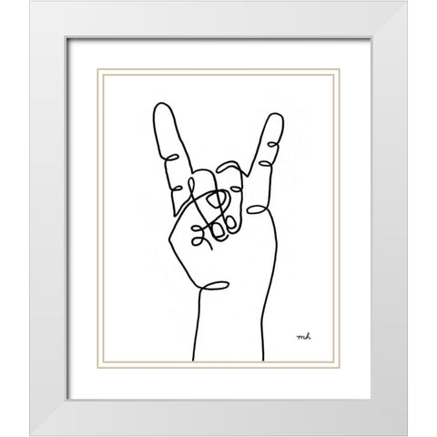 Happy Hands II White Modern Wood Framed Art Print with Double Matting by Hershey, Moira