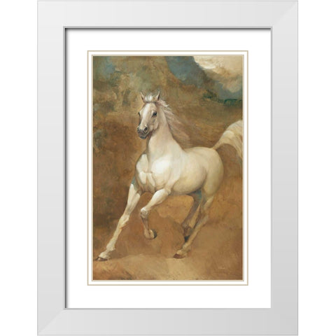 White Knight Crop White Modern Wood Framed Art Print with Double Matting by Hristova, Albena