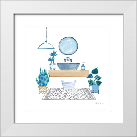 Relax I  White Modern Wood Framed Art Print with Double Matting by Zaman, Farida
