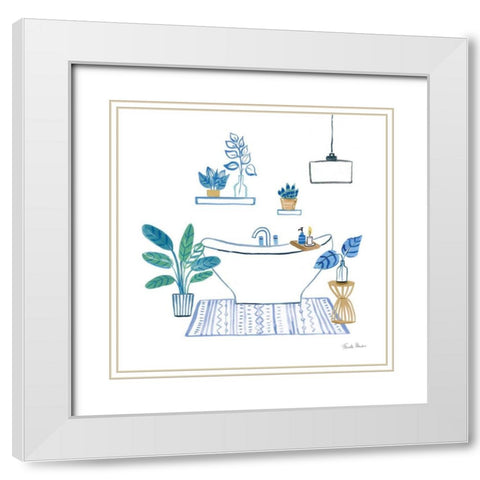 Relax II White Modern Wood Framed Art Print with Double Matting by Zaman, Farida