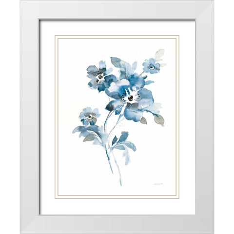 Blues of Summer I White Modern Wood Framed Art Print with Double Matting by Wild Apple