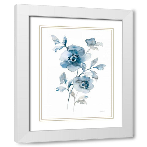 Blues of Summer II White Modern Wood Framed Art Print with Double Matting by Wild Apple