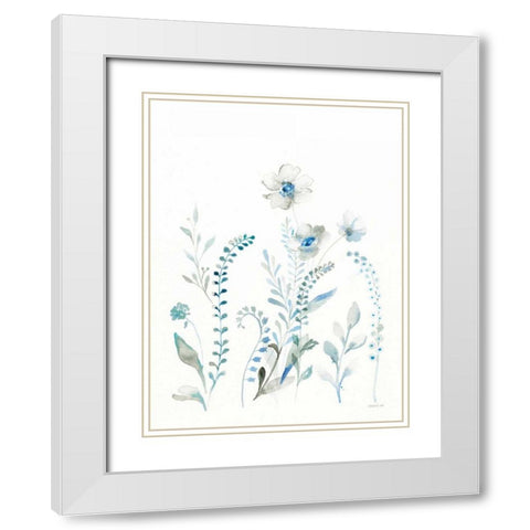 Malmo Garden I White Modern Wood Framed Art Print with Double Matting by Nai, Danhui