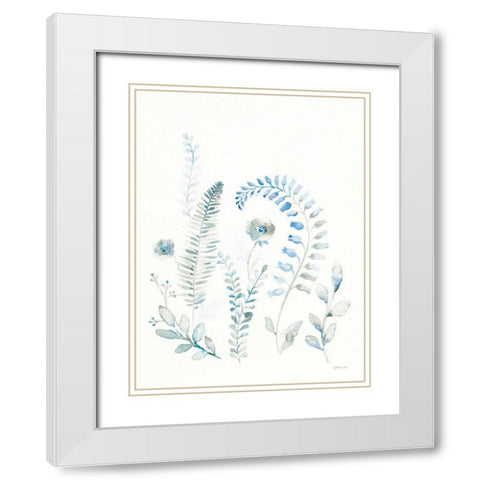 Malmo Garden II White Modern Wood Framed Art Print with Double Matting by Nai, Danhui