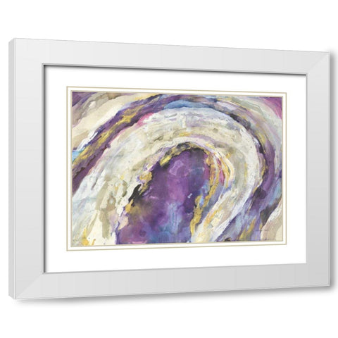 Flow White Modern Wood Framed Art Print with Double Matting by Nai, Danhui