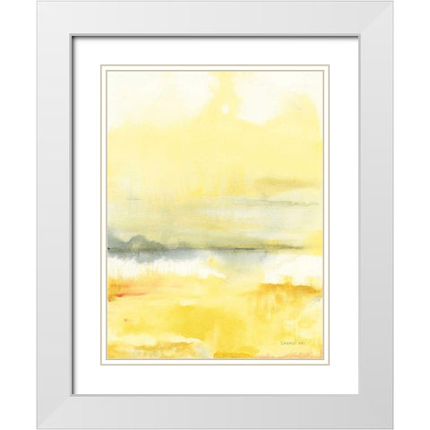 Saffron I White Modern Wood Framed Art Print with Double Matting by Nai, Danhui