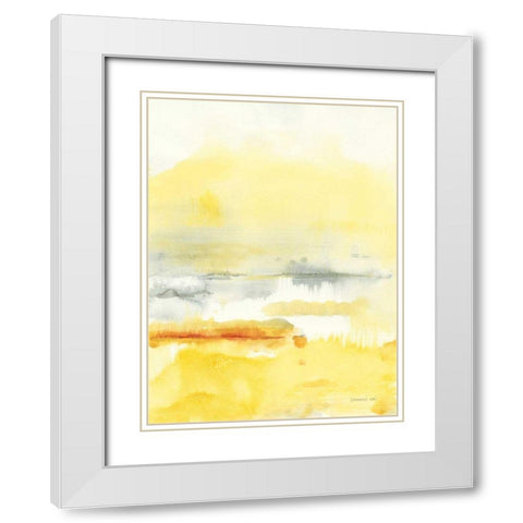 Saffron II White Modern Wood Framed Art Print with Double Matting by Nai, Danhui