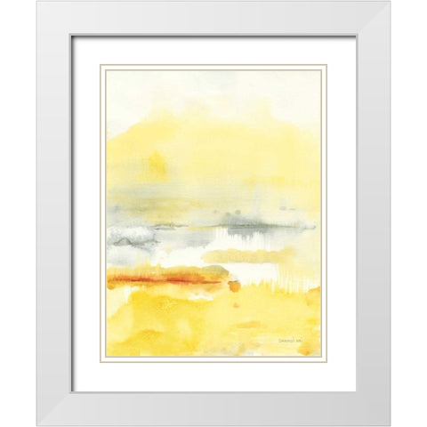 Saffron II White Modern Wood Framed Art Print with Double Matting by Nai, Danhui