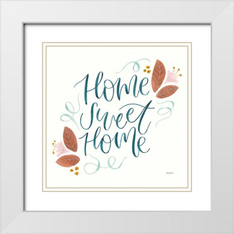 Home Sweet Home I White Modern Wood Framed Art Print with Double Matting by Jackson, Jenaya