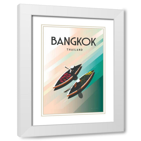 Bangkok Thailand White Modern Wood Framed Art Print with Double Matting by Escalante, Omar