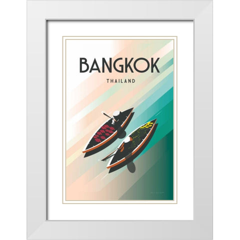 Bangkok Thailand White Modern Wood Framed Art Print with Double Matting by Escalante, Omar