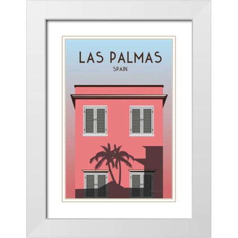Las Palmas White Modern Wood Framed Art Print with Double Matting by Escalante, Omar