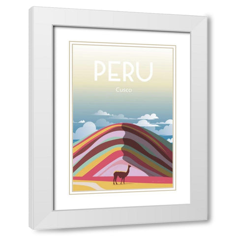 Peru White Modern Wood Framed Art Print with Double Matting by Escalante, Omar