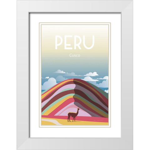 Peru White Modern Wood Framed Art Print with Double Matting by Escalante, Omar