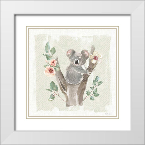 Aussie Love IV White Modern Wood Framed Art Print with Double Matting by Grove, Beth
