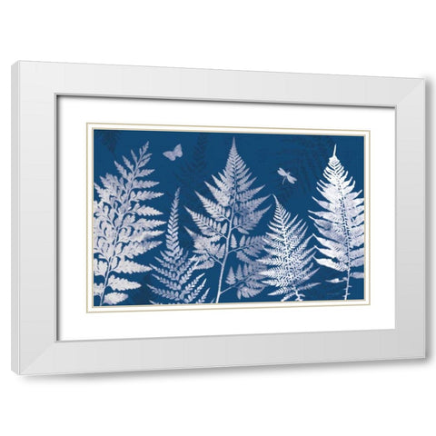 True Blue I White Modern Wood Framed Art Print with Double Matting by Pertiet, Katie