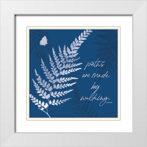 True Blue III White Modern Wood Framed Art Print with Double Matting by Pertiet, Katie