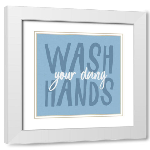 Bathroom Advice I White Modern Wood Framed Art Print with Double Matting by Wild Apple Portfolio