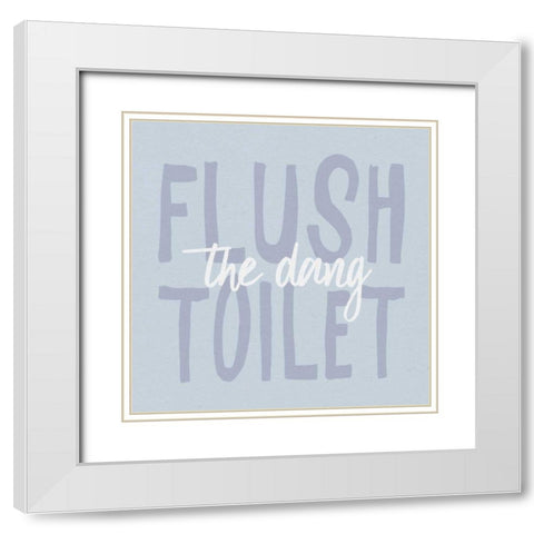 Bathroom Advice III White Modern Wood Framed Art Print with Double Matting by Wild Apple Portfolio