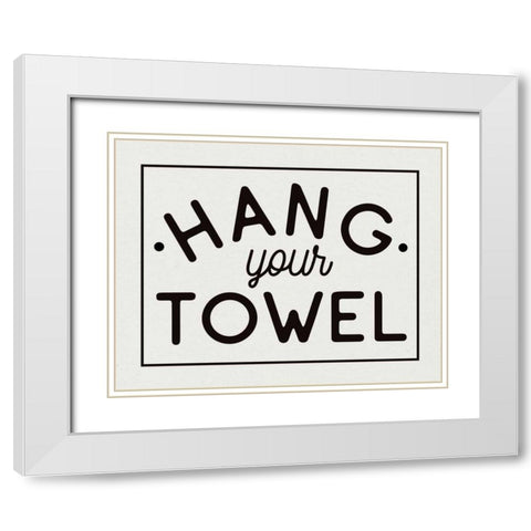 Bathroom Rules II White Modern Wood Framed Art Print with Double Matting by Wild Apple Portfolio