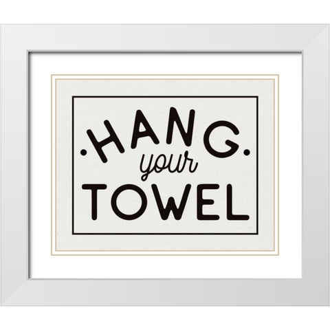Bathroom Rules II White Modern Wood Framed Art Print with Double Matting by Wild Apple Portfolio