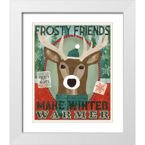 Holiday Likeness III White Modern Wood Framed Art Print with Double Matting by Charron, Veronique