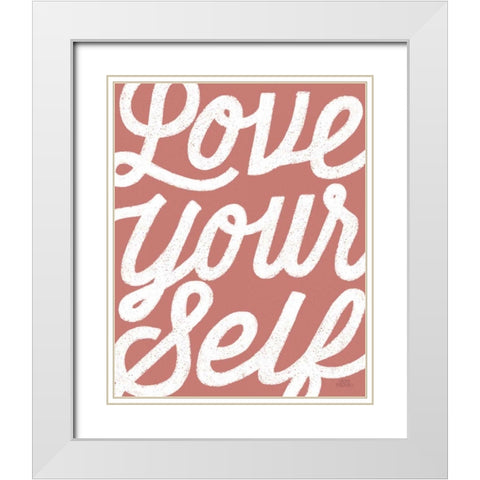 Positivity VIII Coral White Modern Wood Framed Art Print with Double Matting by Marshall, Laura
