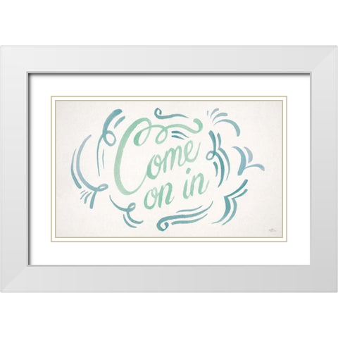 Come On In II White Modern Wood Framed Art Print with Double Matting by Penner, Janelle