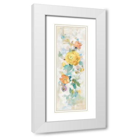 Natural Blooming Splendor III White Modern Wood Framed Art Print with Double Matting by Nai, Danhui