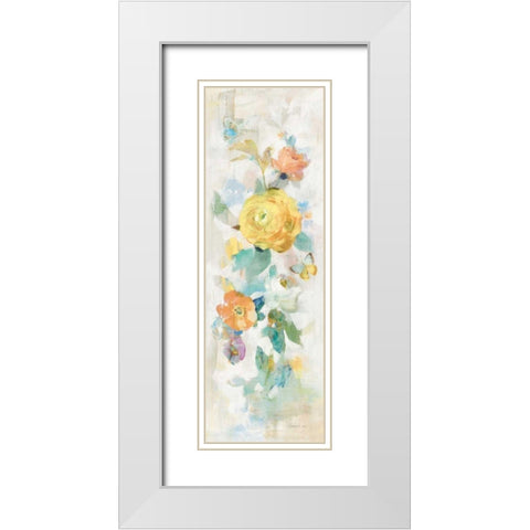 Natural Blooming Splendor III White Modern Wood Framed Art Print with Double Matting by Nai, Danhui