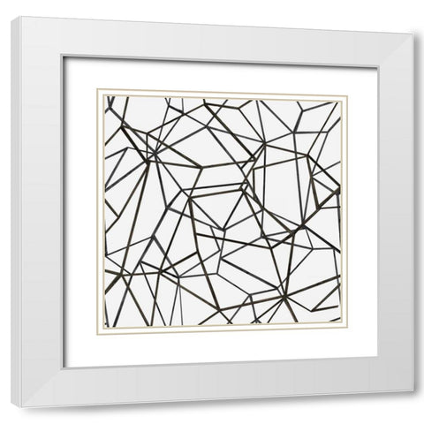Succulent Pattern BW White Modern Wood Framed Art Print with Double Matting by Wild Apple Portfolio