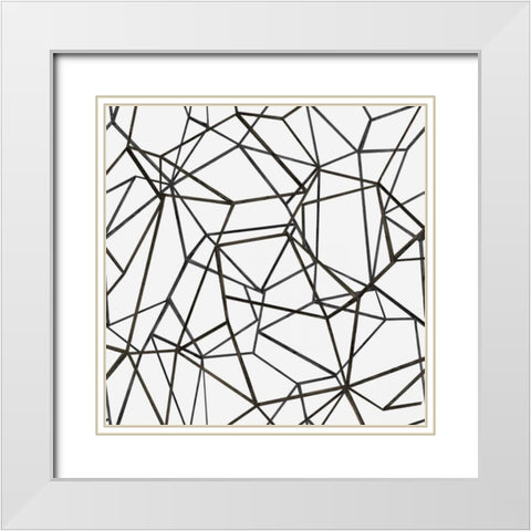Succulent Pattern BW White Modern Wood Framed Art Print with Double Matting by Wild Apple Portfolio