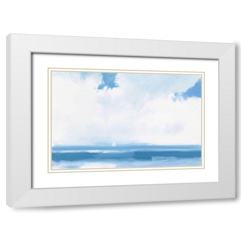 Oceanview Sail White Modern Wood Framed Art Print with Double Matting by Wiens, James