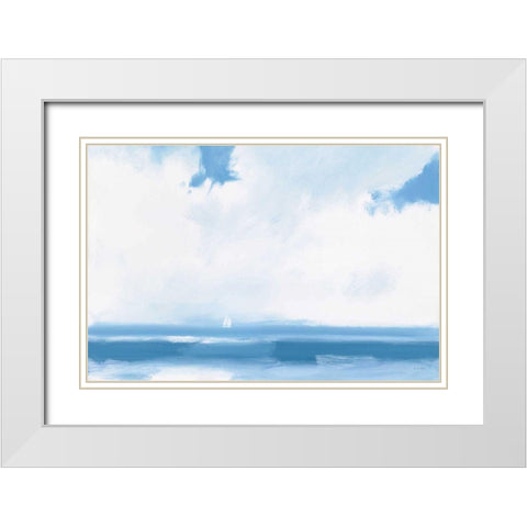 Oceanview Sail White Modern Wood Framed Art Print with Double Matting by Wiens, James