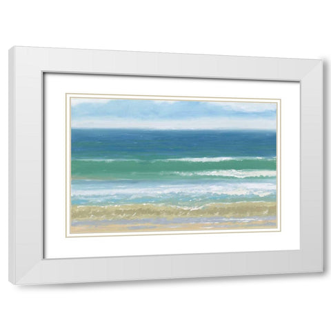 Shoreline White Modern Wood Framed Art Print with Double Matting by Wiens, James