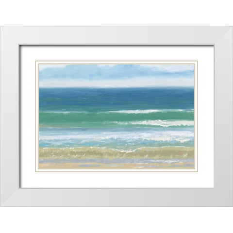 Shoreline White Modern Wood Framed Art Print with Double Matting by Wiens, James