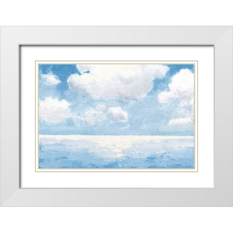 Sparkling Sea White Modern Wood Framed Art Print with Double Matting by Wiens, James