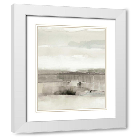 Influence of Line and Color Neutral Crop White Modern Wood Framed Art Print with Double Matting by Schick, Mike