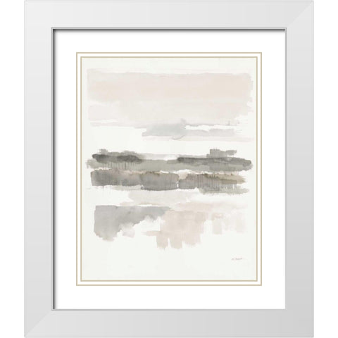 Neutral Wetlands Crop White Modern Wood Framed Art Print with Double Matting by Schick, Mike