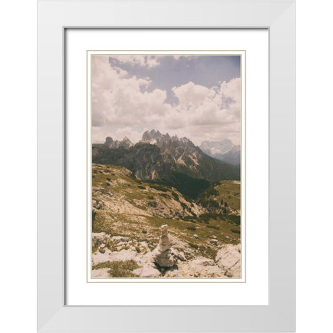 Grassy Mountain Slopes White Modern Wood Framed Art Print with Double Matting by Aledanda