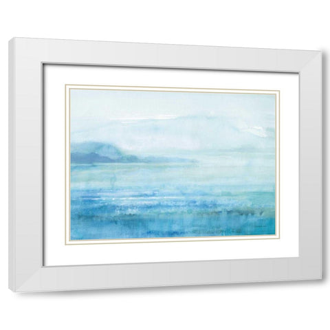 Sea Sparkle II White Modern Wood Framed Art Print with Double Matting by Nai, Danhui