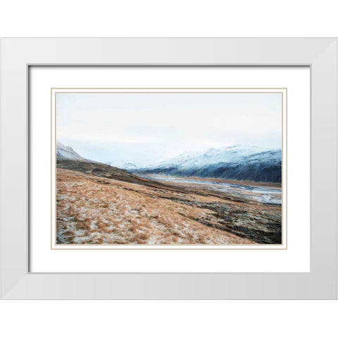 Iceland Hills II White Modern Wood Framed Art Print with Double Matting by Marshall, Laura