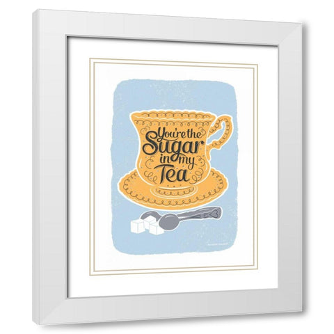 Sugar in My Tea White Modern Wood Framed Art Print with Double Matting by Snowdon, Alexandra