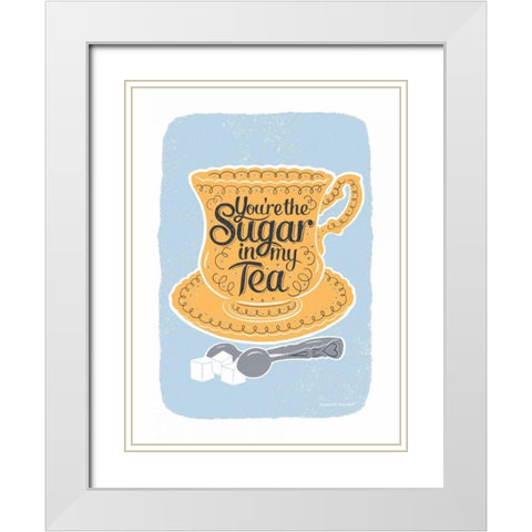 Sugar in My Tea White Modern Wood Framed Art Print with Double Matting by Snowdon, Alexandra