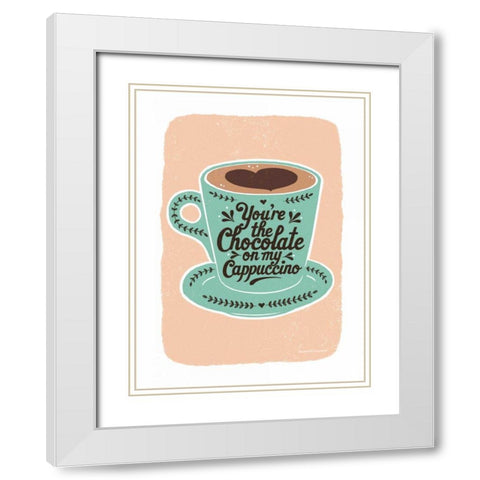 Chocolate on My Cappucino White Modern Wood Framed Art Print with Double Matting by Snowdon, Alexandra