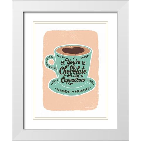 Chocolate on My Cappucino White Modern Wood Framed Art Print with Double Matting by Snowdon, Alexandra