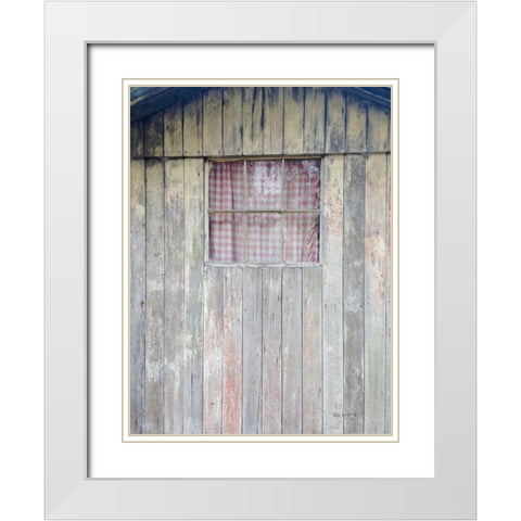 Checkered Barn White Modern Wood Framed Art Print with Double Matting by Goldstein, Ed
