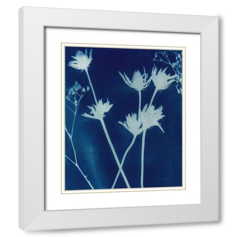 Enchanted Cyanotype I White Modern Wood Framed Art Print with Double Matting by Green, Nancy